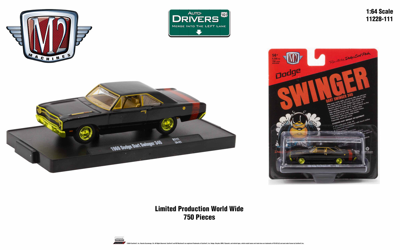 M2 Machines Auto-Drivers 1:64 R111 1969 Dodge Dart Swinger 340